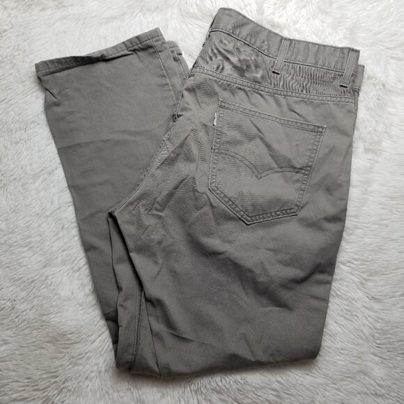 Levis Gray Original Riveted Mens Jeans Size 40 X 30, HIDDEN EXTRA POCKET - Picture 2 of 9